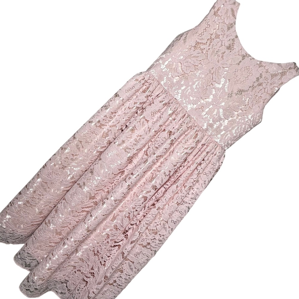 Toddlers & Tulle Girls Pink Lace Party Dress Bow Back Size 10 Sleeveless